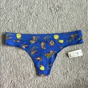 Aerie Reindeer Thong Underwear, size S.
